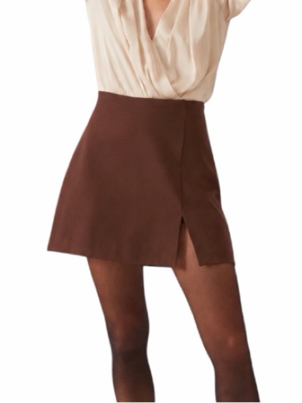 NWT Anthropologie Maeve slim micro mini skirt in brown size women’s small